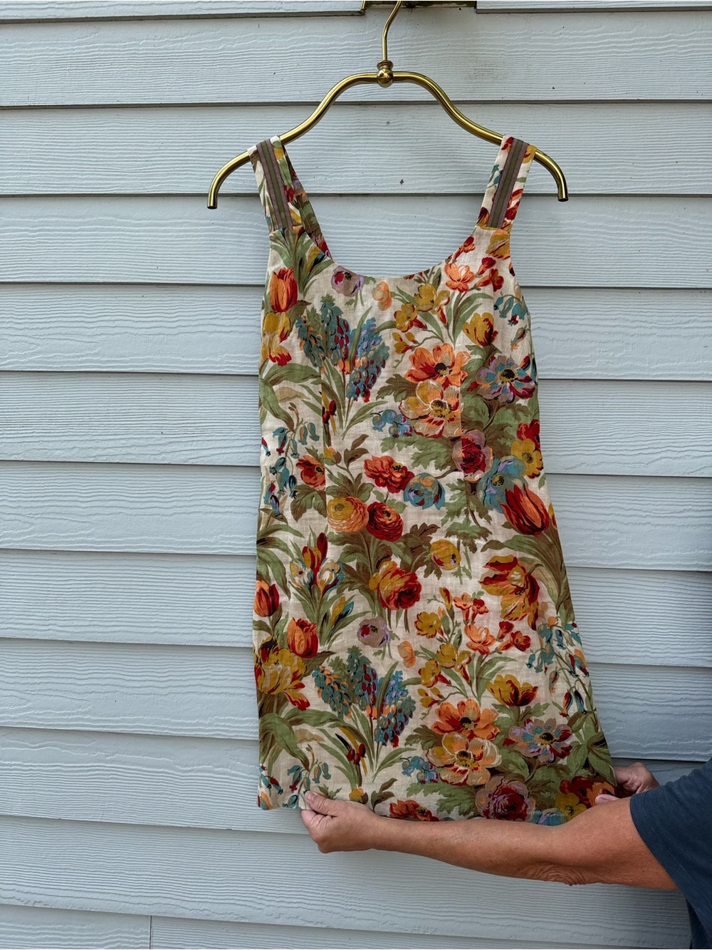 Peruvian Connection Floral Linen-Blend Tote in Cream with Multicolor Blooms